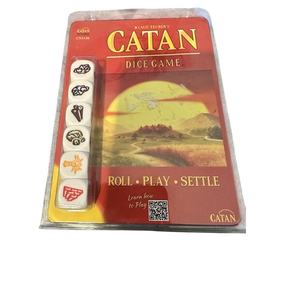 Catan Dice Game Klaus Teuber's Roll Play Settle Portable Travel New - Picture 1 of 3